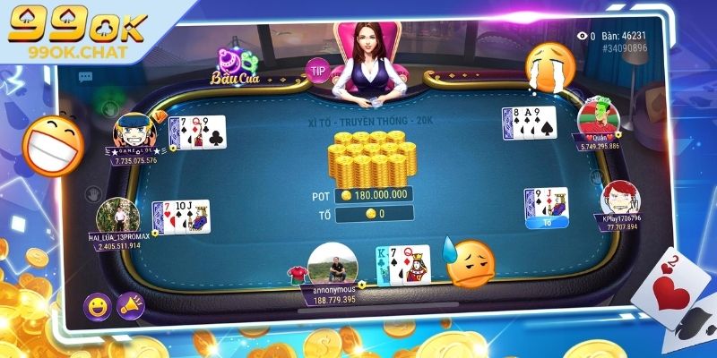 Quy trình chơi xì tố trên nền tảng 99OK