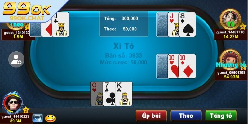 Thứ tự sức mạnh các bộ bài trong xì tố 99OK